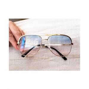 NEW JULIA ROSE unisex alex high quality aviator sunglasses in gold/ pink blue